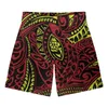 Shorts Masculino Polynesian Tribal Pohnpei Totem Estampas de Tatuagem Verão Casual Masculino Boardshorts Respirável Praia Fitness Bask