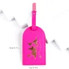 10pcs Bag Parts PU Travel Map Printing Luggage Tags Mix Color