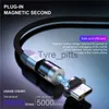 شحنات/كابلات Tidove Magnetic USB Cable نوع الشحن السريع C كبل الكبل الشاحن Micro USB كبل الهاتف المحمول سلك USB 360+180 الدوران x0804