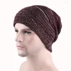 Berets Unisex Woolen Knit Hats Autumn And Winter Men Women Long Stacking Hat Beanies Adult Ladies Warm Pile Ear Cap