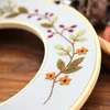 Chinese Style Products Creative DIY FlowerEmbroidery with Bamboo Hoop for Beginner Needlework Floral Cross Stitch Wall Painting Art Home Decor Gift