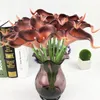 Couronnes de fleurs décoratives Calla Lily Bouquet artificiel vraie touche faux pour la décoration de mariage à la maison décor de Garen de mariée intérieure