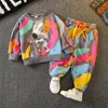 Clothing Sets Toddler Baby Tie Dye Outfits Girls Boys SweatshirtDrawstring Pant Sets 3D Print Children Jogger Set Kids Tracksuit 111 Years 230803