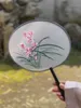 Chinesische Stil Produkte Frauen Tanzen Stickerei Blume Handheld Fan Vintage Transluzenten Chinesischen Stil Runde Seide Fans Neue