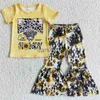 Conjuntos de roupas estilo ocidental criança bebê meninas conjunto de roupas de grife por atacado roupas infantis meninas roupas boca de sino moda roupas infantis x0803