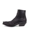 Boots Western Cowboy Burnt Flower Men's Boots Black Brown Handmade Chelsea Boots for Men Size 38-48 230803