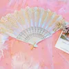 Chinese Style Products Vintage Plastic Folding Fan Women Elegant Rose Flower Embroidery Pattern Folding Fan Prom Dance Props Lolita Clothes R230804