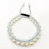 Strand White Opalite Stone Bracelet Thérapeutique Énergie Guérison 8mm Reiki Cristaux Adjustale 1pc