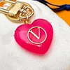 Designer Keychain Bag Charm Heart Shaped Key Chain Fashion Love Pendants Gold Keyring Car Ornament Keychains 2308048Z
