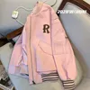 Damenjacken Rosa Baseballuniformjacke Damenmode Frühling und Herbst Lose lässige amerikanische Motorrad-Pu-Lederjacken für Damen 230803