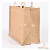 wholesale Sublimation Blanks Plain Natural Tote Bag Small Jute Bags For Diy Hand Painting Blank Polyester Canvas Totes With Handles Dholm LL