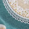 Table Cloth Simple Rectangular Fresh Solid Color Patchwork Hollowed Out Lace Tea Round Tablecloth