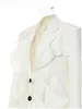 Women's Suits Chic And Elegant Pleated Jacket One Piece For Women High Street Female Blazer Hombre Loose Suit White