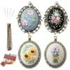 Chinese Style Products Embroidery Pendant Flower Embroidered Pendant Necklace With Needle Thread For Diy Art Crafts Sweater Decoration R230803