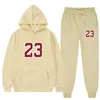 Mens Tracksuits Two Piece Set Casual Fleece Tracksuit Women Winter Womens Sets Oversized Hooded Long Sleeve Hoodie Sport Pants Lady Suit 230803