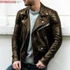 Men's Jackets DYB ZACQ Leather Jacket Men Leather Jackets Slim Fit Motorcycle Jacket Man Biker Coat Autumn Py38 Leather Jacket T230804