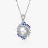 Fashion Creative Design S925 Sterling Silver Pearl Pendant Necklace Elegance Clavicle Chain Kvinnlig bröllop smycken grossist
