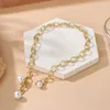Pendentif colliers 2023 mode géométrique chaîne tour de cou perle collier pour femmes filles couleur or Punk tendance fête bijoux