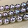Pendenti Trendy 6-6.5mm Collana di perle blu grigio chiaro brillante per le donne Real Akoya Round Seawater Fine 925 Regali di gioielli in argento