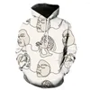 Heren Hoodies Lijn Portret Tieners Grappig Oversized Sweatshirts Met Capuchon Jassen Tops Cool 2023 Hip Hop Mode 3D Print