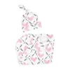 Sacs de couchage nouveau-né bébé Swaddle couverture recevant chapeau tenues bébé bébé enfants sac serviette cap ensemble 2 pc R230804