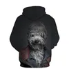 Mäns hoodies mode djurmönster söt hund 3d utskrift avslappnad gata hip-hop män och kvinnor huva andas sporttröja