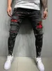 Män s jeans 2023 mode män streetwear knähål rippad stretch mager denim byxor höst sommar för jogger smal fit 230804