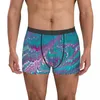 Underpants Blue And Purple Scalloped Marbling Marbled Marble Pattern Cotton Panties Men's Underwear Print Shorts Boxer Briefs