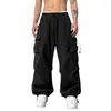 Herenbroek Heren S Relaxed Fit Elastische taille Cargo Oversized Comfortabele Wijde Pijpen Jogger Joggingbroek Urban Streetwear