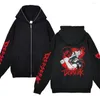 Mannen Hoodie Anime Bererk Volledige Rits Jas Gut Print Zip Up Sweathirt Fleece Lange Mouwen Vest Jas Looe Hooded Y2k