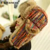 Шапочки черепа кепки Buttermere русские шляпы Ushanka с ушными женщинами красочные бомбардировщики.