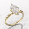 Pierścionki ślubne Huitan AAA Crystal Marquise Cubic Zirconia for Women Fashion cienki pierścień Akcesoria