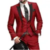 Costumes pour hommes sur mesure 3 pièces Male Slim Fit Elegant Elegant Classic Formal Groom Wedding (Blazer Gest Pantalon) Costume Homme Mariage