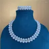 Necklace Earrings Set Natural 8-9mm Pearl Bracelet Fashion Short Clavicle