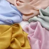 Foulards Imitation soie Satin Hijab écharpe femmes mode malaisie indonésie foulard perle en mousseline de soie fête bandeau musulman