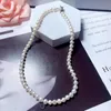 Choker Natural Pearl Necklaces 5-5.5mm Freshwater Jewelry Fashion Pentagram Magnetic Clasp Women's Neck Chain For Engagement Gift