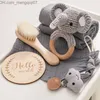 Pacifier Holders Clips# 6-piece baby supplies bed bell toy set bathroom towel cotton blanket brush pacifier chain rabbit mobile phone children's crochet Z230805