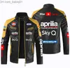 Erkek ceketleri Aprilia araba motosiklet pu deri ceket patchwork biker ceketler sıradan fermuarlı ceket erkek motosiklet ceket dış giyim t230804