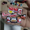 Acessórios de desenho animado Wholwsale Fast Food Chick Fil A Clog Charms For Shoe Buckcle Decoration Party Gift Drop Delivery Baby Kids Materni Dhlnb