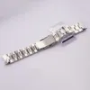 ウォッチバンドRolamy 22mm Silver All Brushed Solid Curved End Links交換用ウォッチバンドストラップブレスレットダブルプッシュクラスプSKX 007 230803