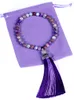 Strand 8mm Purple Emperor Stone Islamic Muslim Tasbih 33 Bead Bracelet Women Tasty Blessing Rosary Natural Semi-Precious Jewelry