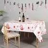 Table Cloth Halloween Decorations Handprint Tablecloth Covers Dining Dinner Room Decor Water Proof Household