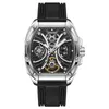 Horloges JINLERY Automatic Man Clock Skeleton Mechanical Self Wind Watch Luminous Sapphire Crystal Waterproof Wristwatch