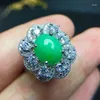 Bagues en grappe KJJEAXCMY Bijoux colorés en argent 925 avec bague en jade naturel Usine d'artisanat simple et généreuse en gros Une génération