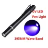 Mini LED LASHLIGHT UV Light Blacklight Waterproof ręczny Ultra Violet Pen Light 395nm Pocket Light