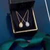 Pendanthalsband varumärke Pure 925 Sterling Silver Jewelry for Women Water Drop Diamond Gold Necklace Söt härlig Design Fine Luxury 230804