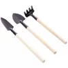 3PCS/Set Mini Garden Supplies Balcony Home-grown Potted Planting Flower Spade Shovel Rake Digging Suits Three-piece Garden Tools Wholesale AU04