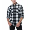 Freizeithemden für Herren, kariertes Flanellhemd, langärmelig, Brustdesign, zwei Taschen, modisch, bedruckt, Knopf, USA, Größe S, M, L, XL, 2XL, 230130