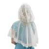 Foulards Blanc De Mariage Dentelle Cape Avec Capuche De Mariée À Capuche Cape Catolic Chapelle Voile Mantille Pour La Masse Floral Mouchoir A