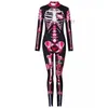 Temadräkt kvinnor halloween rollspel jumpsuit intressant skelett tätt montering jumpsuit 3d elastisk tät montering jumpsuit en bit vuxen z230804